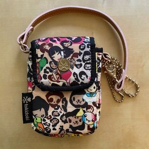 *SOLD* tokidoki wristlet wallet tan leather strap